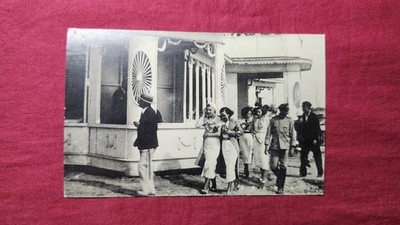 Postcard Japan Russian Woman Summer Cloth Tea Salon Harbin Photo 1920's /c
