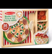 Melissa  Doug Pizza Party Wooden Play Food 36 Topping