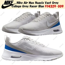 Men\'s NIKE AIR MAX NUAXIS VAST GREY/WHITE-GREY-RACER BLUE Size 9 Nike Air Max Nuaxis Vast Grey Racer Blue for Sale  main image 3