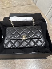 Chanel Classic Flap Phone Holder with Chain Black