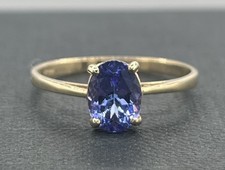 9ct Yellow Gold 1ct Sapphire Soliatire Ring, UK Size R, 1.6g