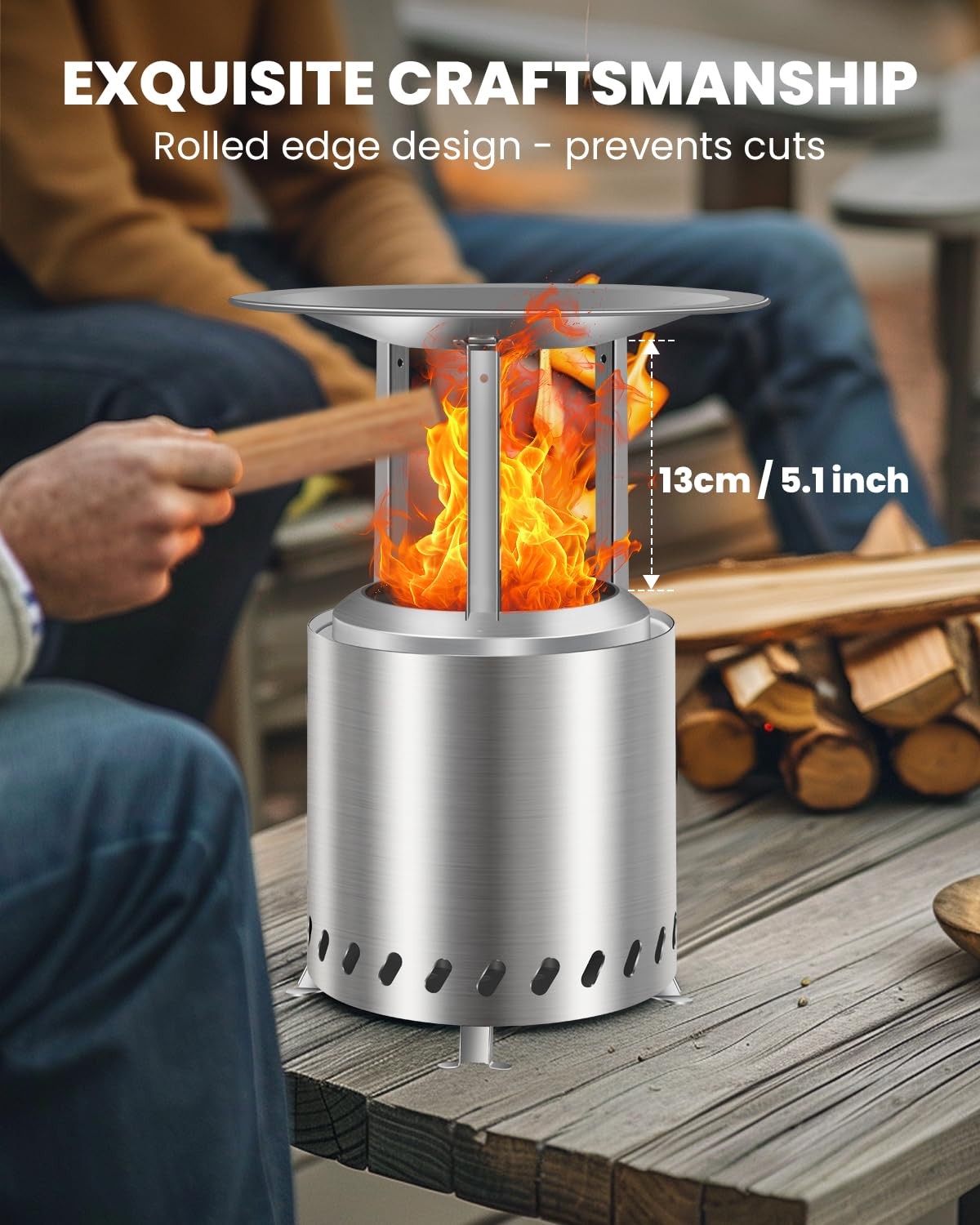 Heat Deflector for Mesa XL Fire Pit Stainless Steel Redirects Heat w/3 Legs