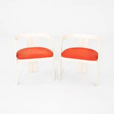 1970s Pair of Pigreco Dining Arm Chairs in Orange Tobia Scarpa for Gavina/Knoll