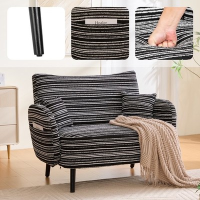 Modern style two-seater sofa with ultra-comfortable armrests, armrest pillows,