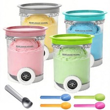 4 Pack Creami Tubs for Ninja CREAMi NC701 NC700, Afenau Ice Cream Pints and... 