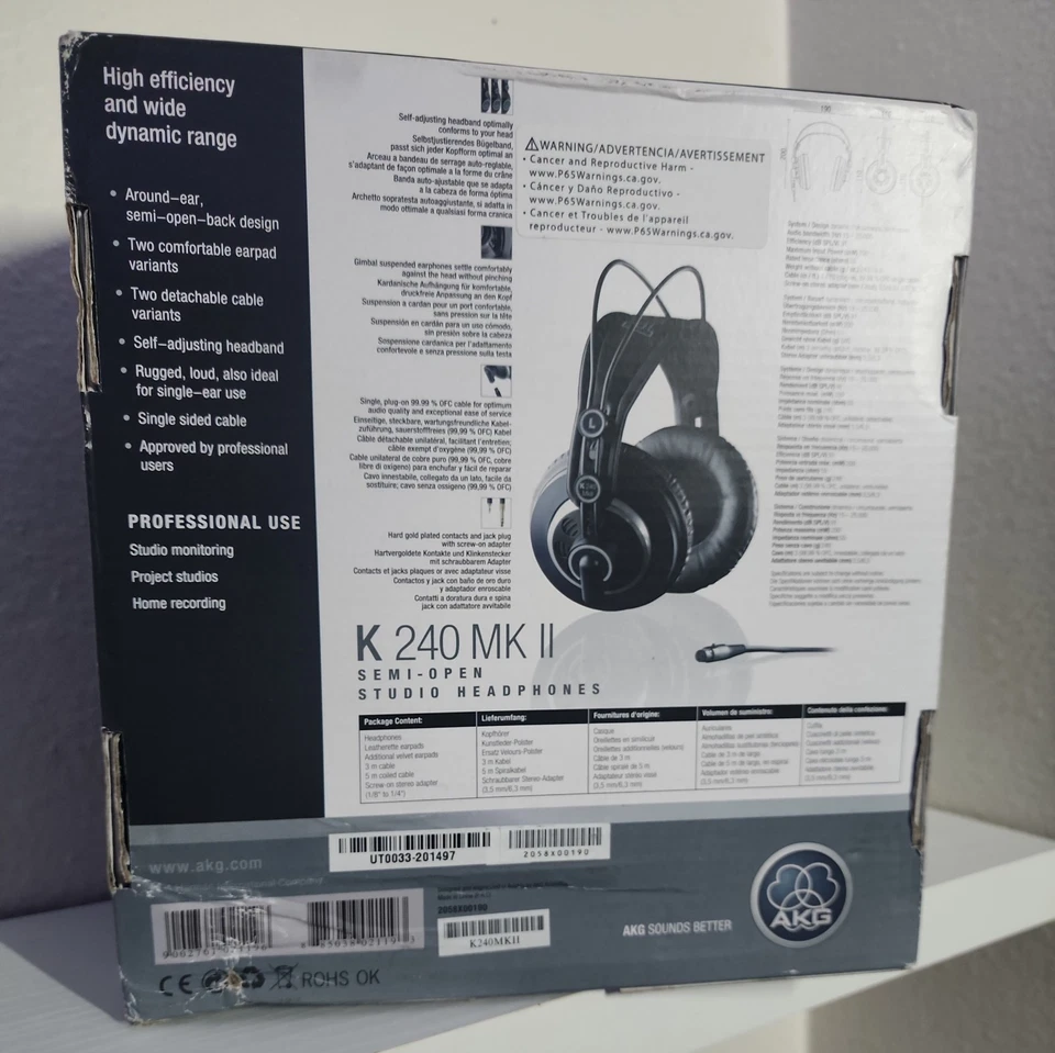 AKG K240MKII Over the Ear Headphones - Black Tested! - Image 4 of 4