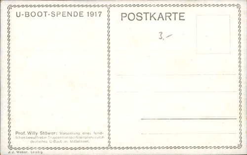 Künstler Ak Stöwer, Willy, Deutsches U Boot, Versenkung eines... - 4807699 - Picture 2 of 2