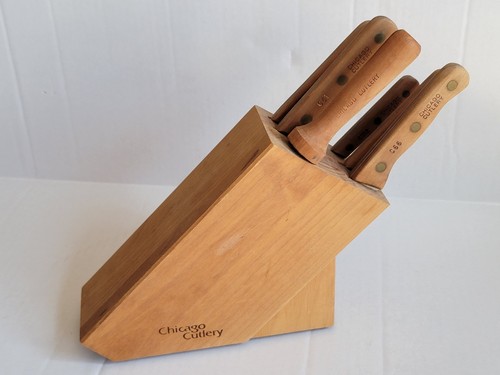 Vintage Chicago Besteckset, Block mit 6 Messern