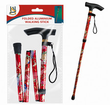 Walking Stick Foldable Easy Adjustable Aluminium Cane Lightweight Mobility Stick