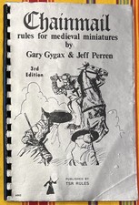 Chainmail  Rules for Medieval Miniatures 3E, 1979  TSR, Gygax  Free shipping