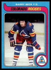 1979-80 Topps Hockey Card Barry Beck Colorado Rockies #35 NM