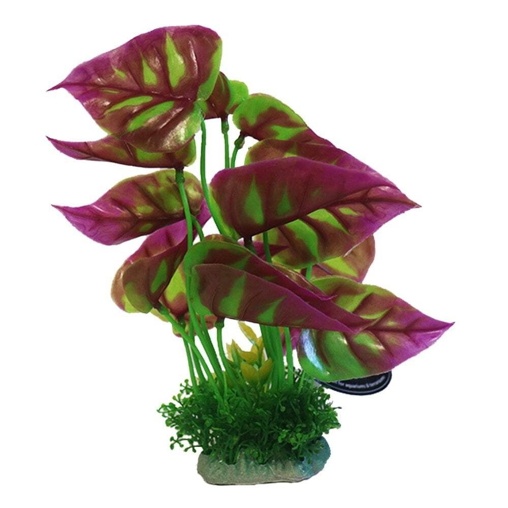 Betta Choice Green & Pink Plastic Aquarium Fish Tank Plant 20cm