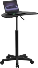 Flash Furniture Eve Sit to Stand Mobile Laptop Desk/Speaker's Lectern with Whee