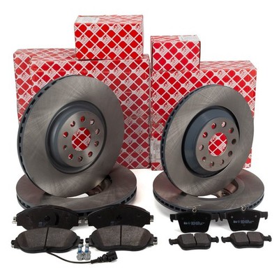 febi Bremsscheiben + Beläge Sensor für VW GOLF 7 GTI / R AUDI S3 8V vorne hinten