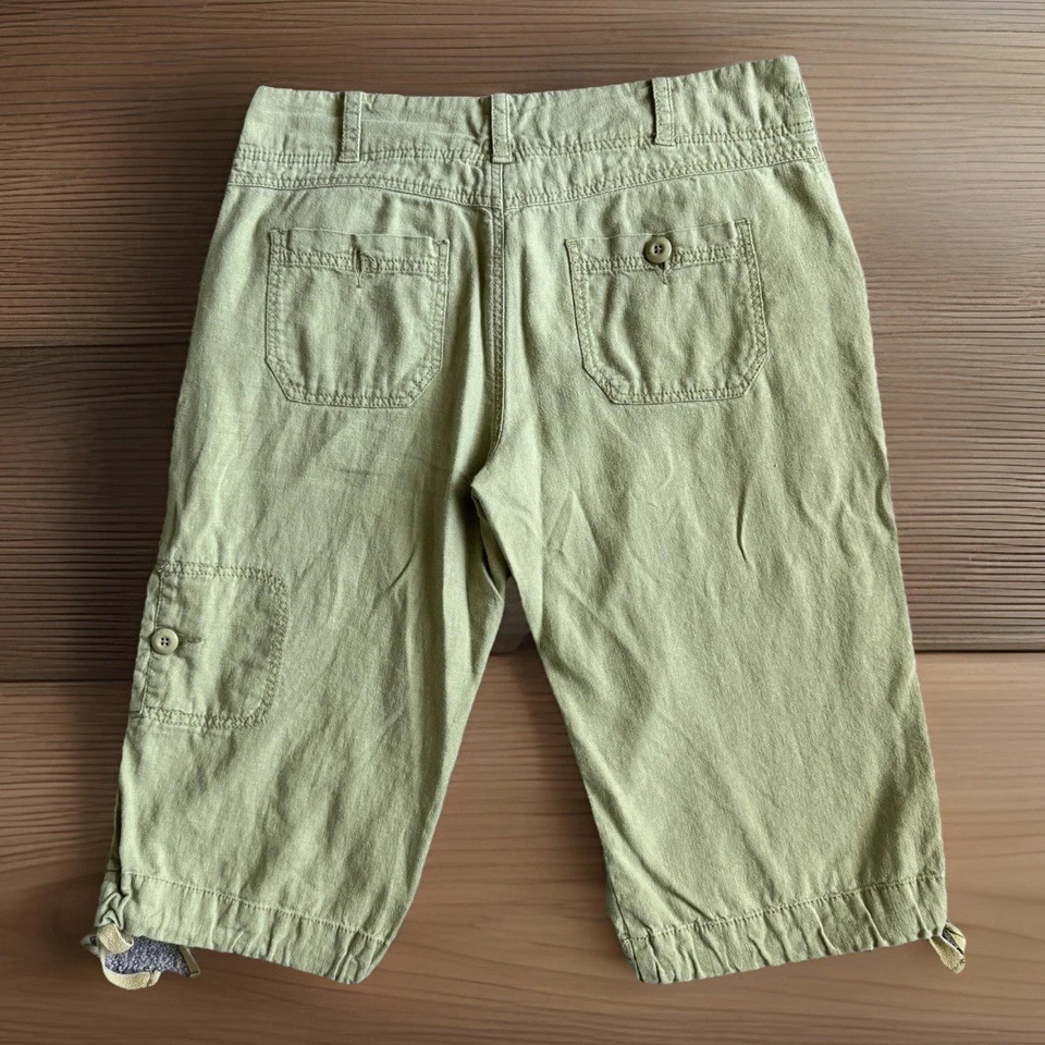 Pantalones Cortos HEI HEI ANTHROPOLOGIE Mujer Talla 6 Verde Carga Bermudas Cónicas ~LEER~ Foto 4 de 4