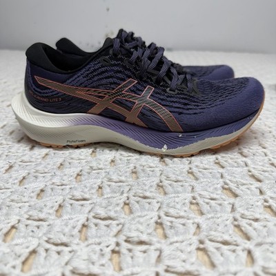 ASICS Gel Kayano Lite 3 Running Shoes Womens 8.5 Purple Navy 1012B293 FlyteFoam