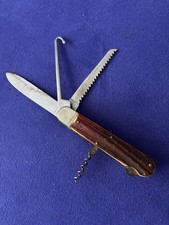 Altes Klappmesser Jagdmesser Bonsa Solingen Hirschhorn Jagdtaschenmesser 4-tlg