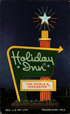 Holiday Inn Gainesville Florida Neon Sign Postcard Unposted Vintage Curteich 3-D