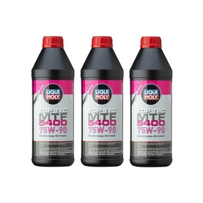 3x Motoröl Motorenöl Liqui Moly 21791 1 Liter Top Tec MTF 5400 75W-90 - 3 Liter