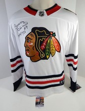 Camiseta deportiva blanca firmada por Bobby Hull #9 de los Chicago Blackhawks automática JSA Fanatics M nueva con etiquetas 96