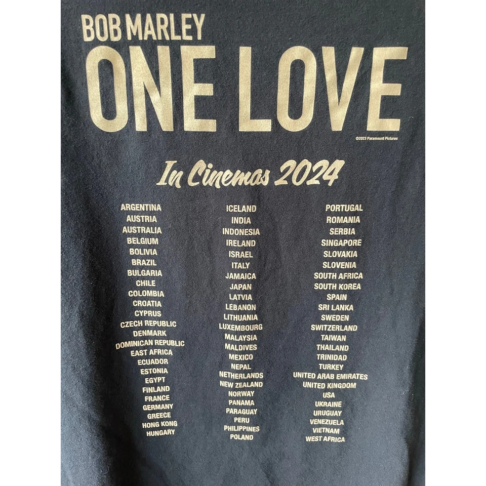 Bob Marley One Love 2024 Tour T-Shirt 2XL Black Promo - Image 4 of 4