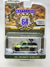 Green Light 1:64-64 Battalion Series3-1984 M1009 CUCV Camouflage&Hanging Guncar 