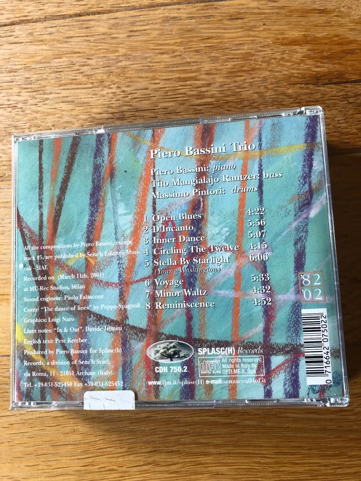 PIERO BASSINI TRIO - INNER DANCE, JAZZ PIANO TRIO, SPLASC(H) RECORDS, CD - Bild 2 von 2