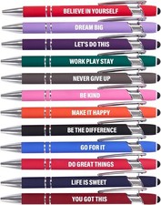 Funny Pens - 12 Pack Fine Point Smooth Writing 12 Color, Motivational