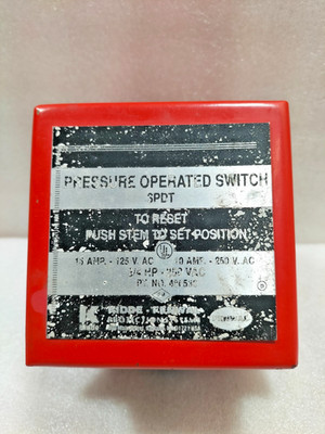 KIDDE FENWAL 3PDT DRUCKBETÄTIGTER SCHALTER 486536, 3/4 PS 250 VAC
