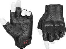 Fingerless Motorcycle Gloves Men  s Leather Motorcycle Racing Gloves X-Large