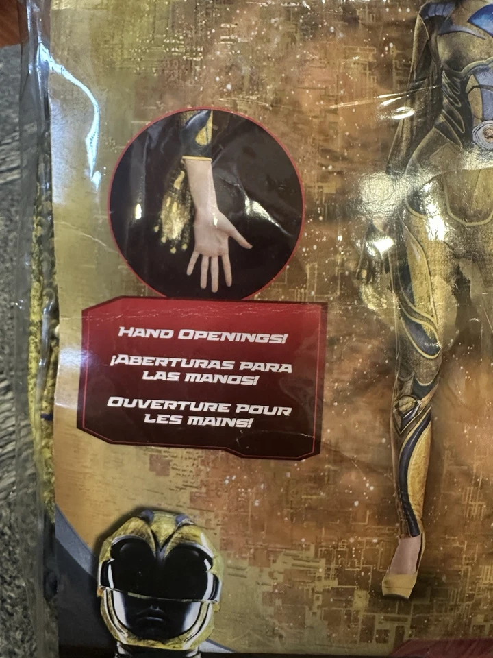 Mujer Amarillo Power Ranger Halloween Disfraz Body Talla Mediana (8-10) NUEVO Foto 3 de 4