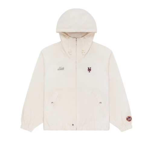 Aime Leon Dore ALD New York Mets Lightweight Hooded Jacket White NEW M SOLD OUT - Afbeelding 1 van 21