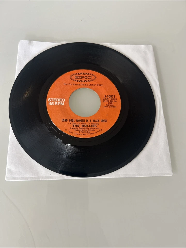 The Hollies Long Cool Woman In A Black Dress 45 White Label PROMO Mono/Stereo Foto 3 de 4