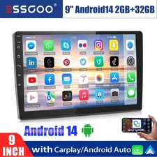 9" Double 2 DIN Car Stereo Radio Apple Carplay Android14 IPS Touch Screen MP5 BT
