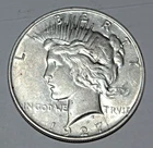 1927 P Peace Silver Dollar $1 - AU Condition - RARE Low Mintage -