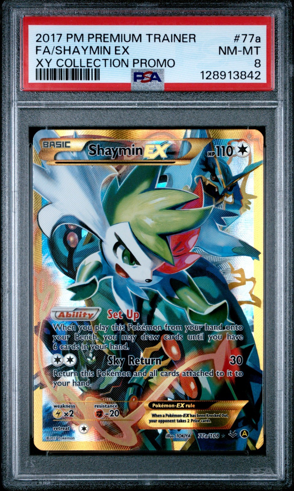 Shaymin EX 77a/108 PSA 8 XY Roaring Skies Full Alternate Art Promo Pokemon Card