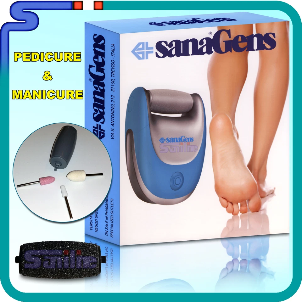 SANAGENS ROLLER ABRASIVO PIEDI MANI LIMA ROTANTE PEDICURE MANICURE RICARICABILE
