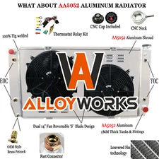3 Row Radiator Shroud Fan For 1988-2000 Chevy GMC C/K 2500 3500 Pickup 7.4L V8