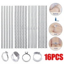 16Pcs Ring Size Adjuster Invisible Clear Ring Sizer Jewelry Fit Reducer Guard