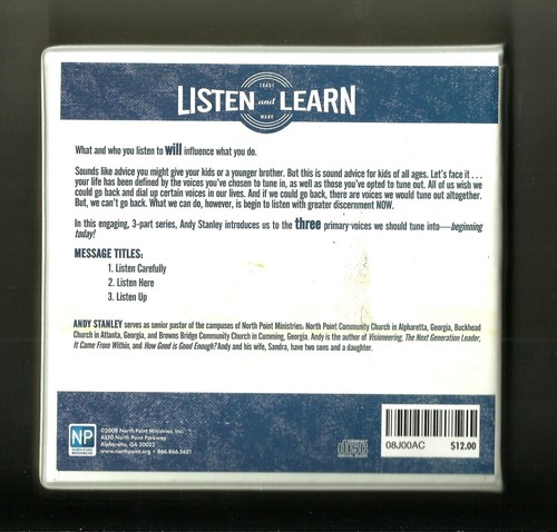 ANDY STANLEY Listen And Learn (2008, 3 CD) North Point: Christianity: RARE - Picture 2 of 2