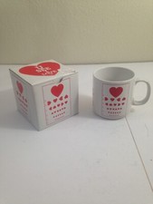 RARE U See I Love You mug hearts Ellen Blonder Celebrations Silvestri eye chart