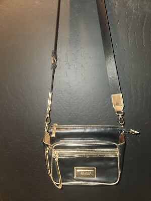 Versace Parfums Crossbody Bag Faux Leather - Black & Gold 
