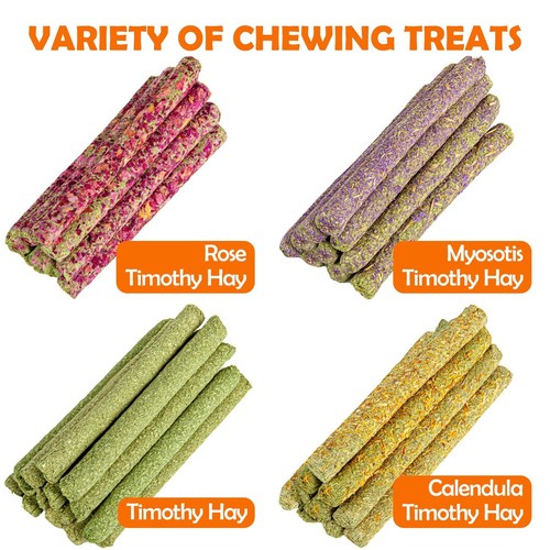44 Pack Timothy Hay Sticks Rabbit Toys Bunny Toys Guinea Pig Toys Natural Chews - Picture 7 of 7