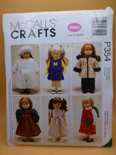 VTG McCALL'S P354/9618-18" GÖTZ GIRL DOLL CLOTHES SEWING PATTERN-6 OUTFITS