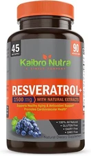 Kaibro Nutra Resveratrol 1600mg per Serving of Organic Trans-Resveratrol &