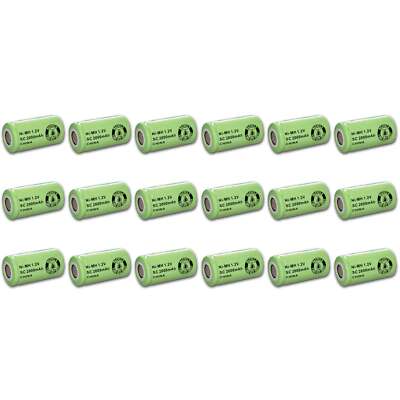 18x Exell 1.2V 2000mAh NiMH SubC Rechargeable Battery Flat Top Cell  USA Ship