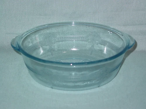 Vintage Fire King Oven Glass Sapphire Blue Philbe Serving Dish With Handles