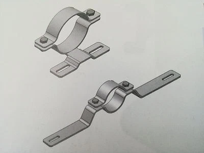 Rohrschelle für Verkehrszeichen, Schellen, alle Größen 60,76,89,108, Band