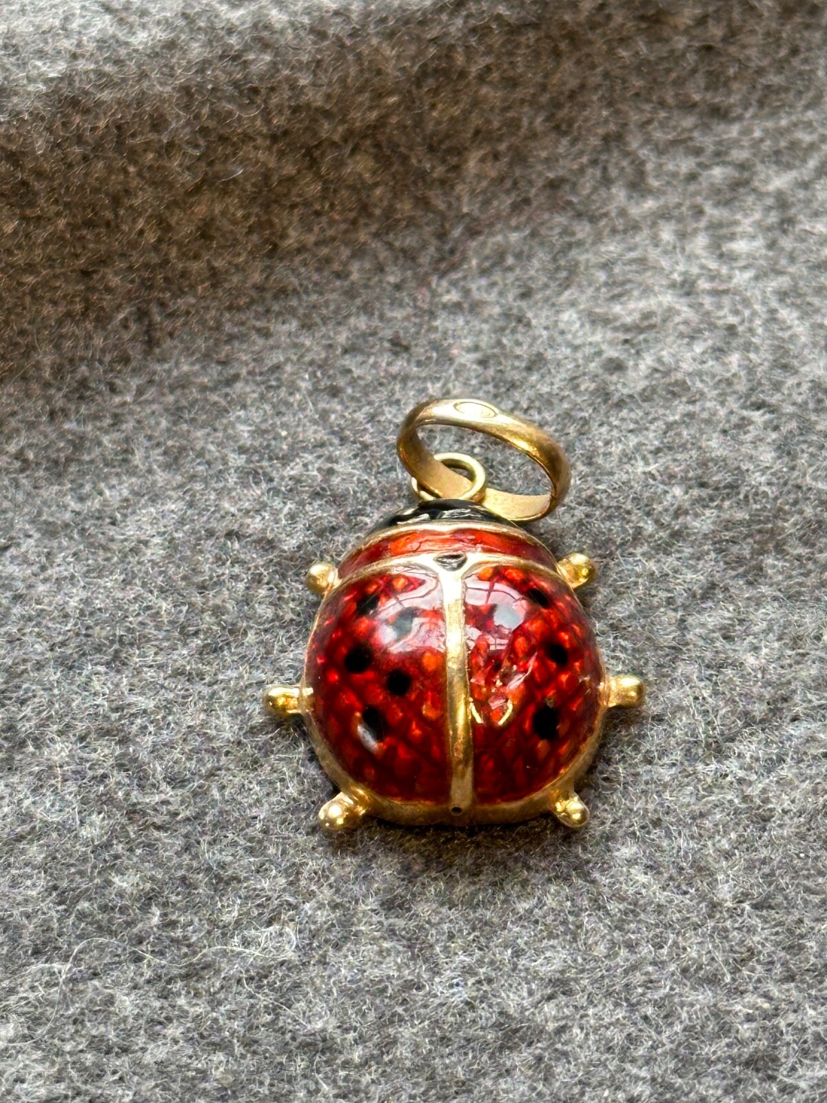 Vintage 18K Gold LADYBUG Charm Pendant UnoAerre E… - image 3