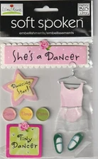 RARE MAMBI Soft Spoken Ellen Krans 3D Stickers DANCE Theme 93999 Fast FREE Ship!